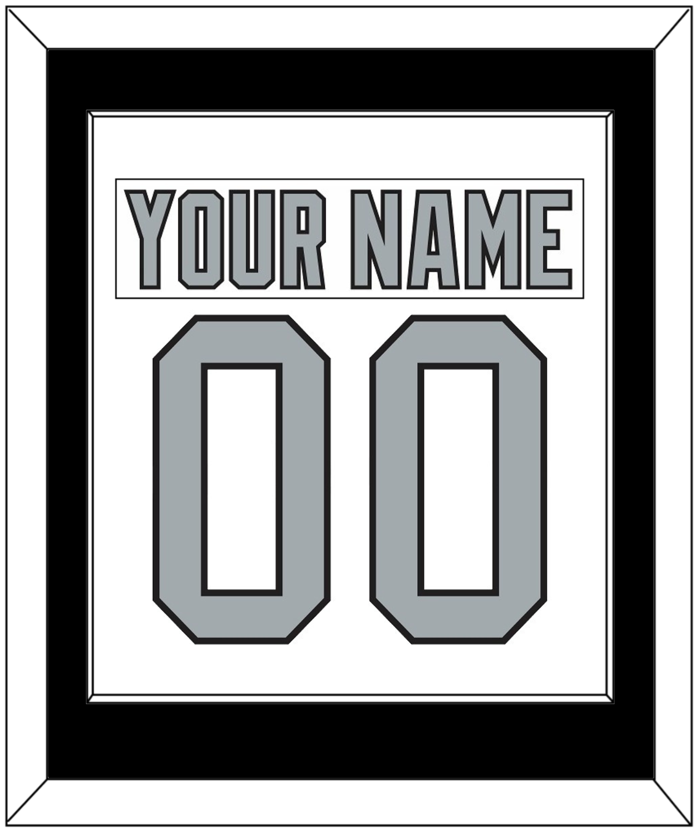 Los Angeles Nameplate & Number (Back) Combined - Home White (1988-1991) - Essential Tier 1