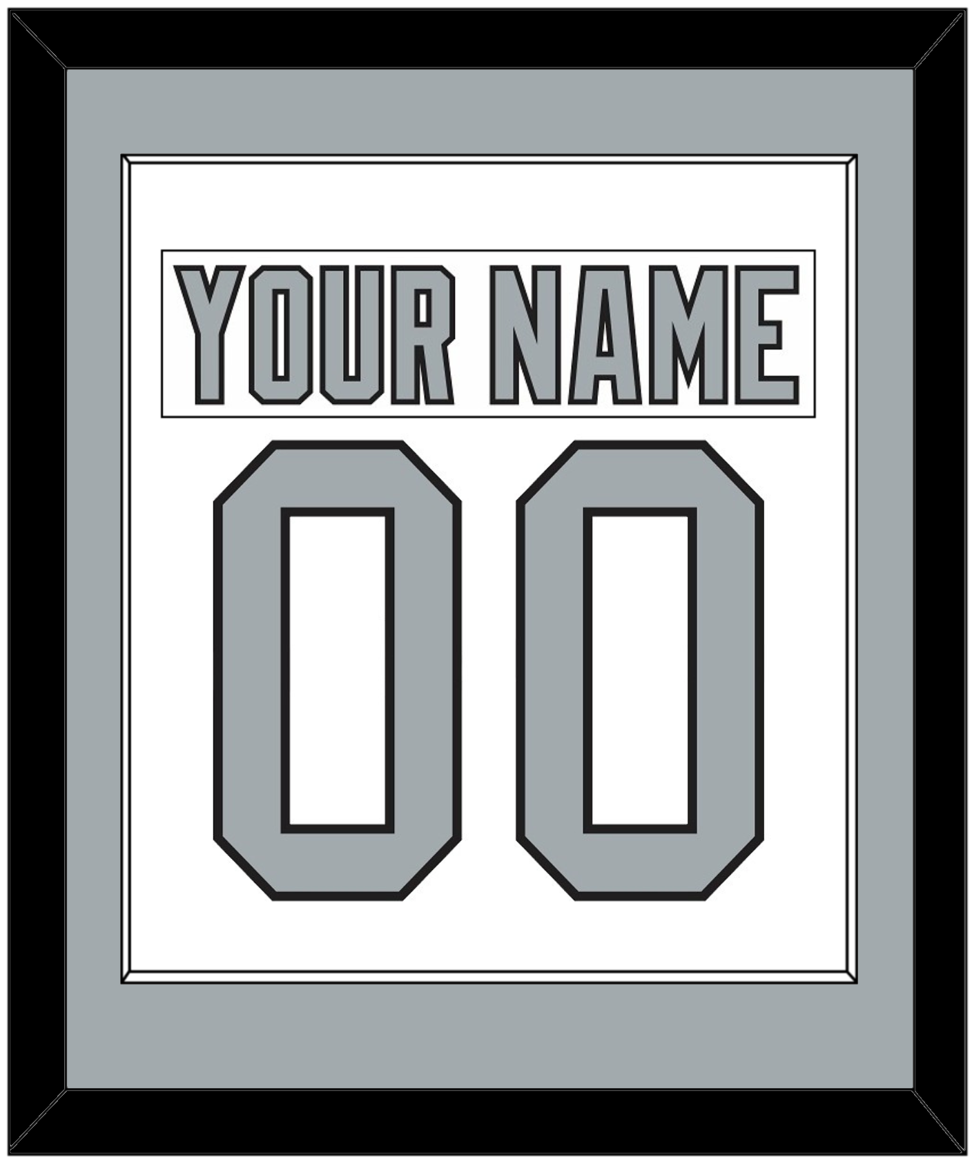 Los Angeles Nameplate & Number (Back) Combined - Home White (1988-1991) - Essential Tier 2