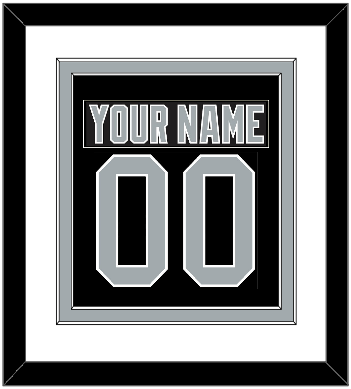 Los Angeles Nameplate & Number (Back) Combined - Road Black (1988-1991) - Signature Tier 1
