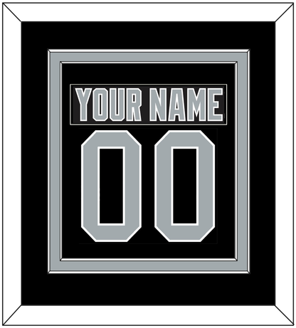 Los Angeles Nameplate & Number (Back) Combined - Road Black (1988-1991) - Signature Tier 2