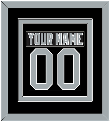 Los Angeles Nameplate & Number (Back) Combined - Road Black (1988-1991) - Signature Tier 2