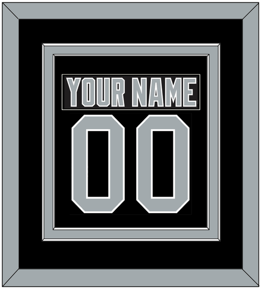 Los Angeles Nameplate & Number (Back) Combined - Road Black (1988-1991) - Signature Tier 2
