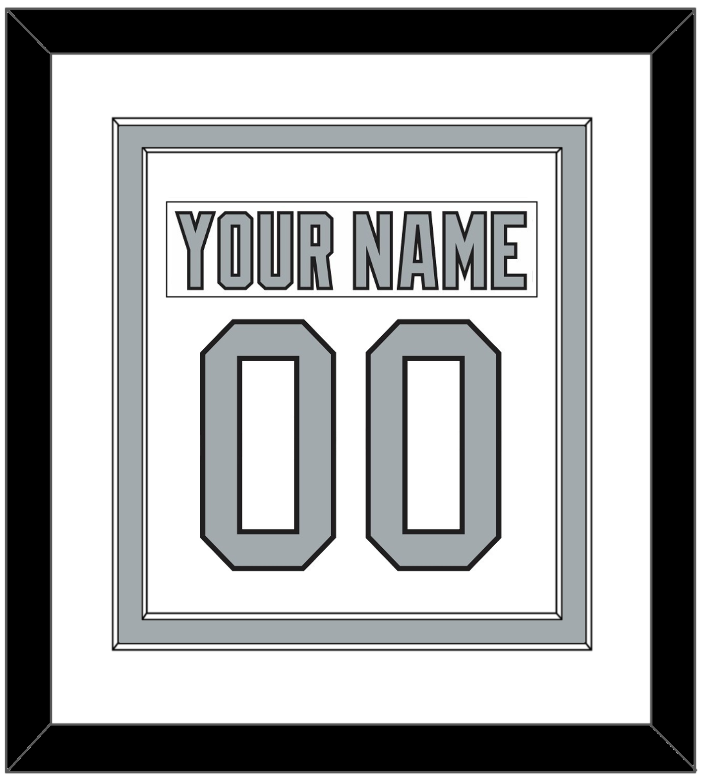 Los Angeles Nameplate & Number (Back) Combined - Home White (1988-1991) - Signature Tier 2