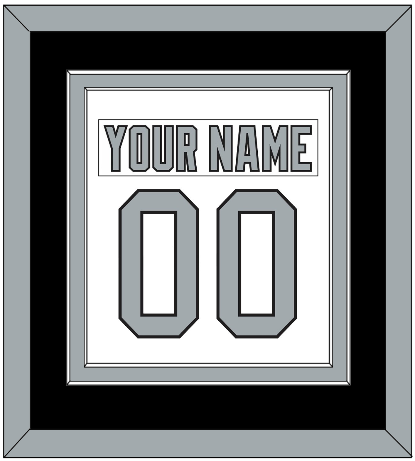 Los Angeles Nameplate & Number (Back) Combined - Home White (1988-1991) - Signature Tier 3