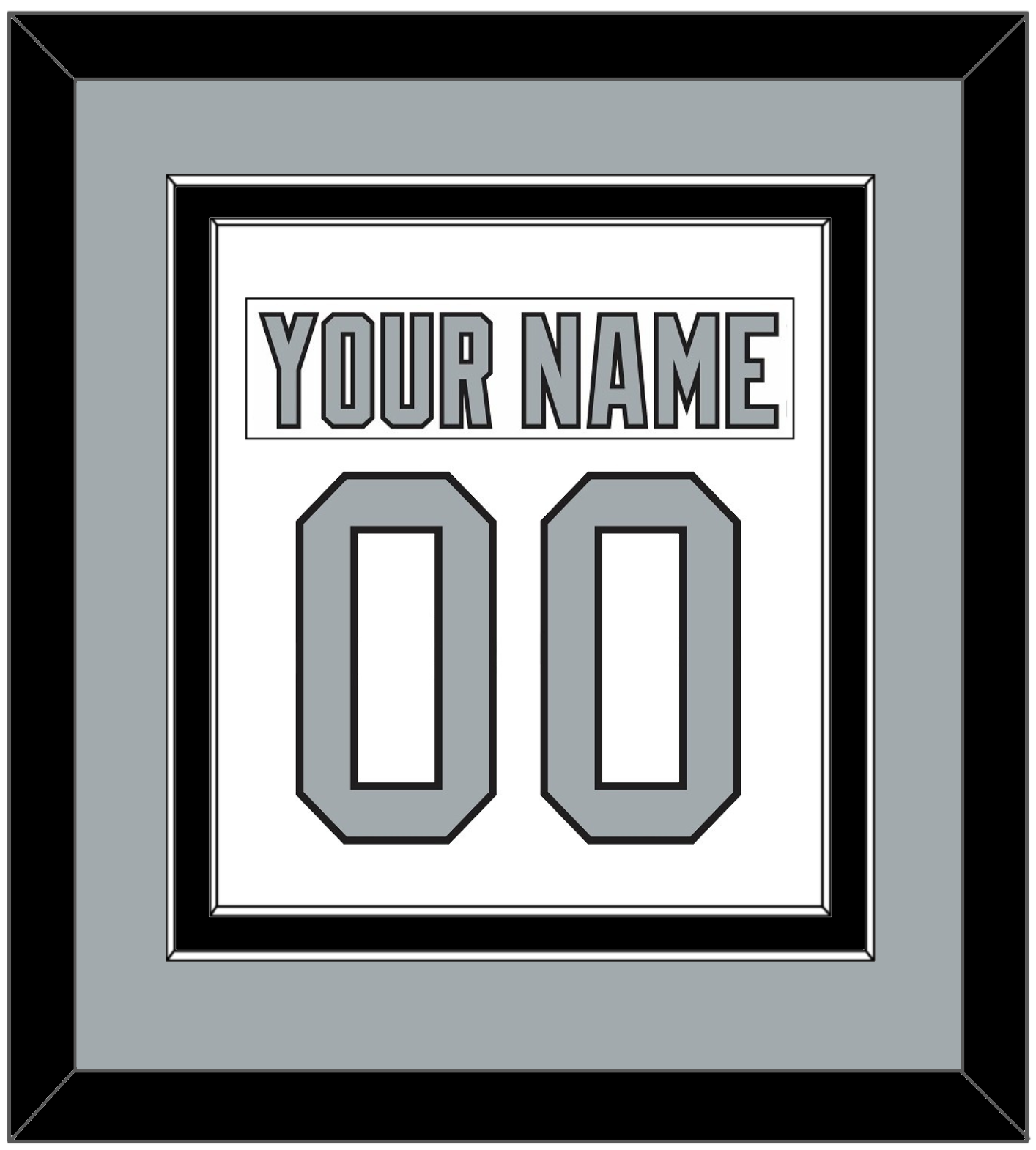 Los Angeles Nameplate & Number (Back) Combined - Home White (1988-1991) - Signature Tier 4