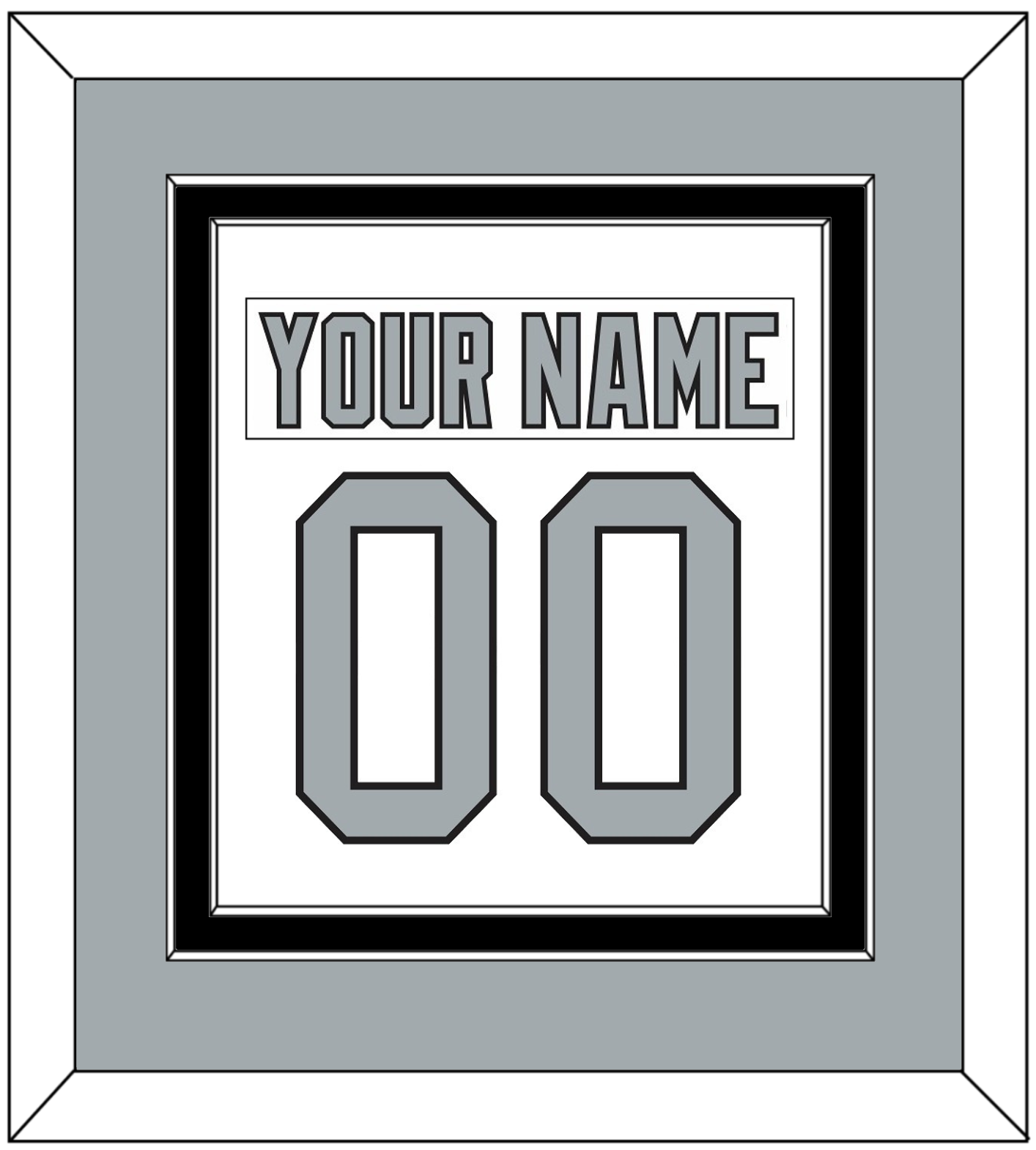 Los Angeles Nameplate & Number (Back) Combined - Home White (1988-1991) - Signature Tier 4