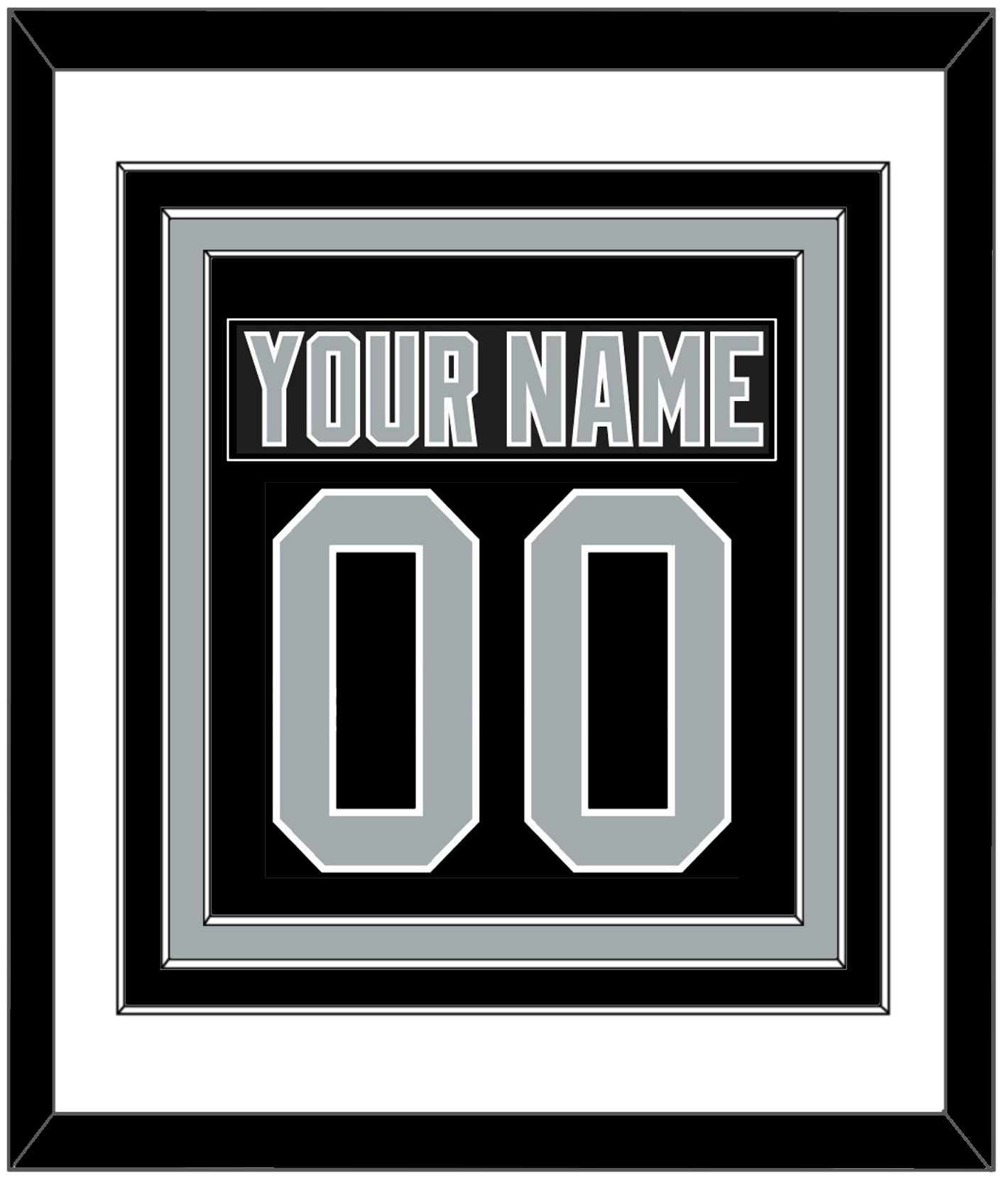 Los Angeles Nameplate & Number (Back) Combined - Road Black (1988-1991) - Premier Tier 1