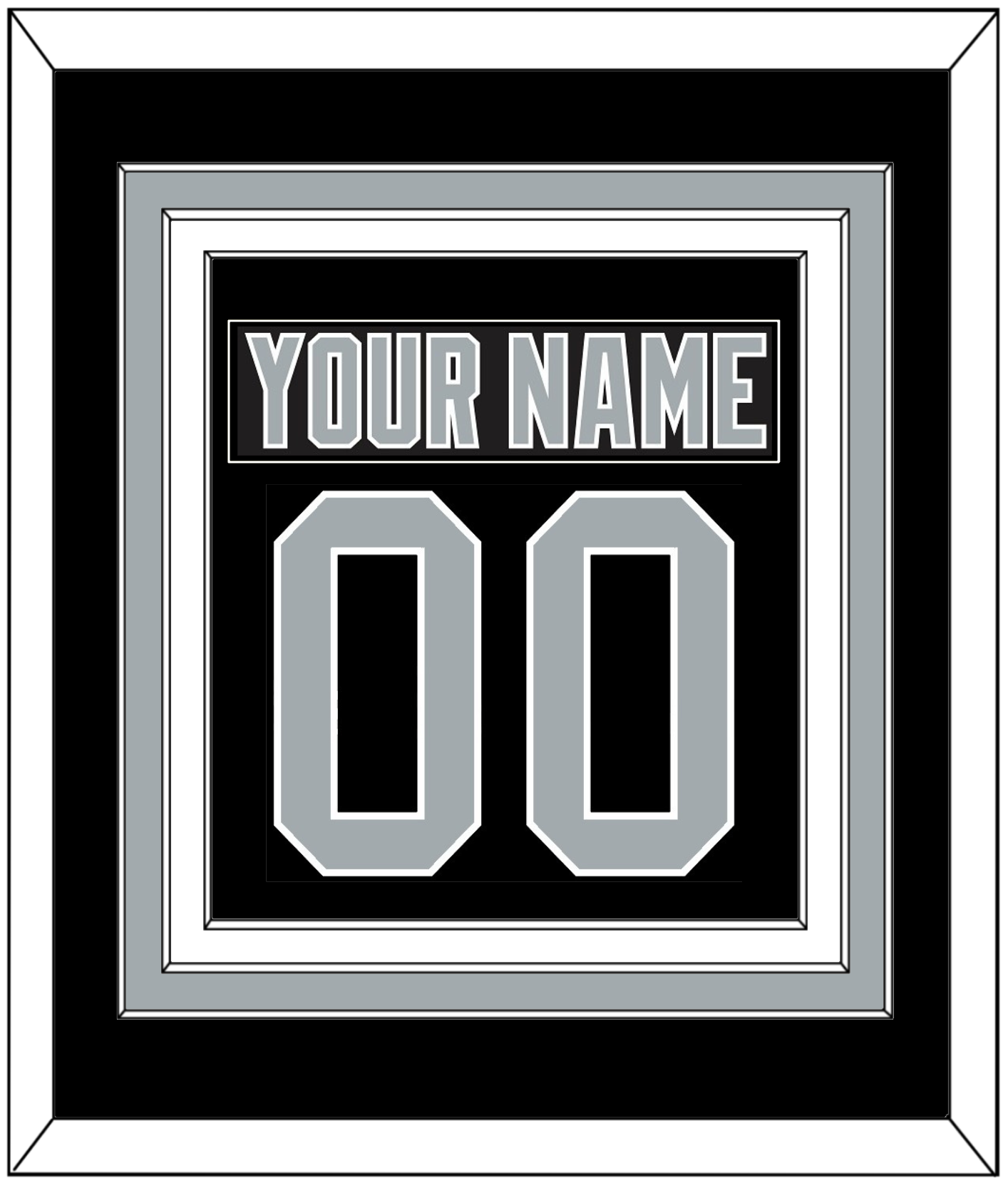 Los Angeles Nameplate & Number (Back) Combined - Road Black (1988-1991) - Premier Tier 2