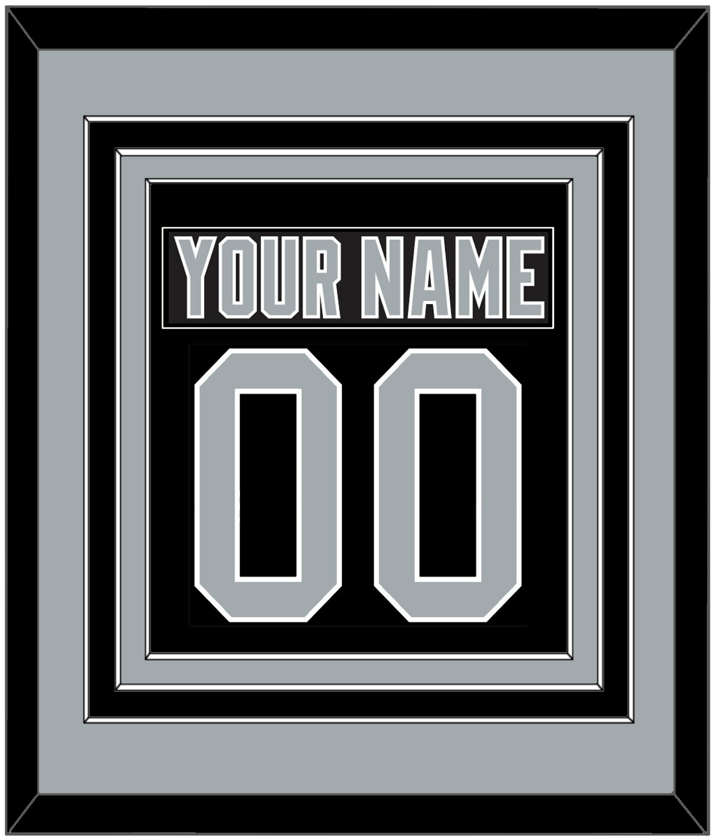Los Angeles Nameplate & Number (Back) Combined - Road Black (1988-1991) - Premier Tier 3