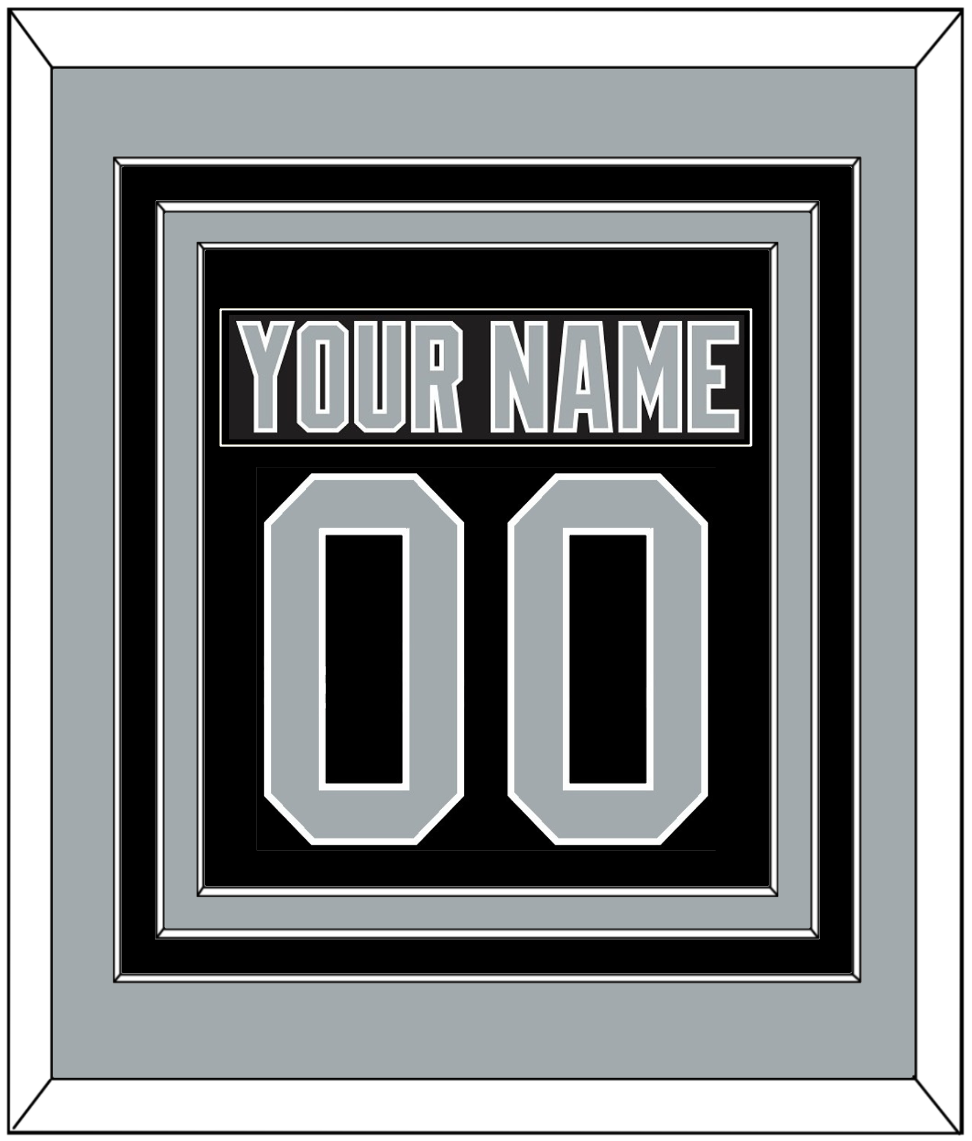 Los Angeles Nameplate & Number (Back) Combined - Road Black (1992-1998) - Premier Tier 3