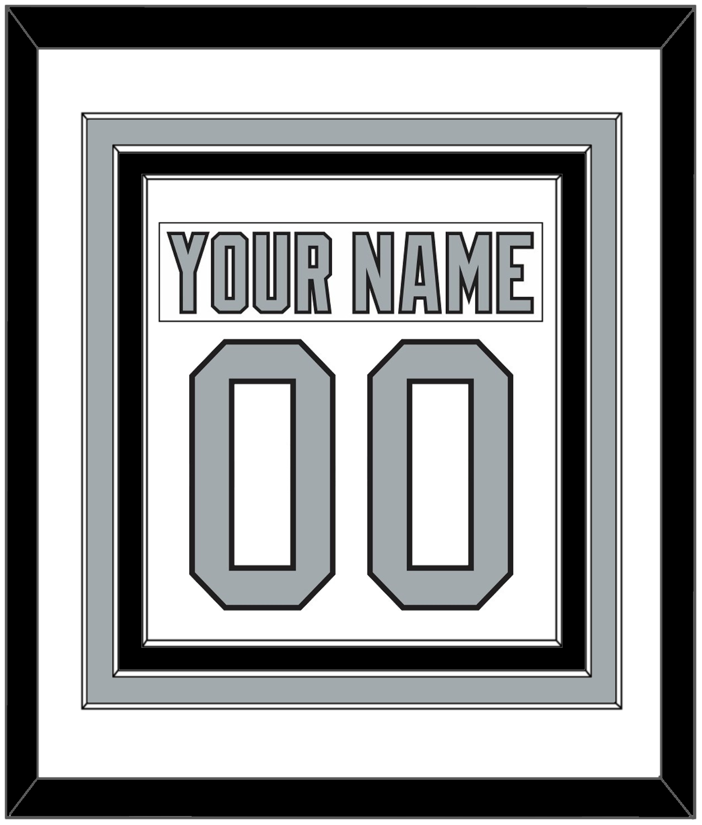 Los Angeles Nameplate & Number (Back) Combined - Home White (1988-1991) - Premier Tier 1