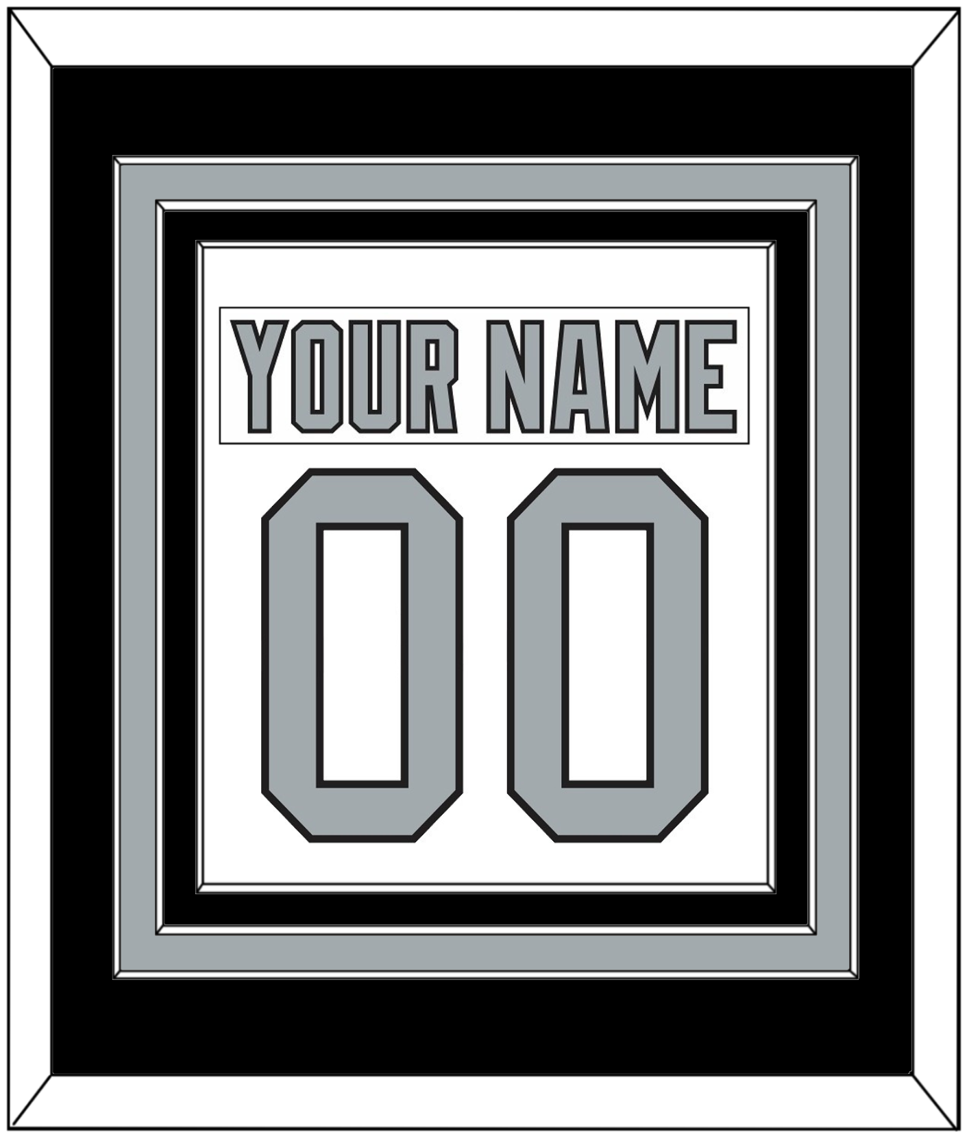 Los Angeles Nameplate & Number (Back) Combined - Home White (1988-1991) - Premier Tier 2