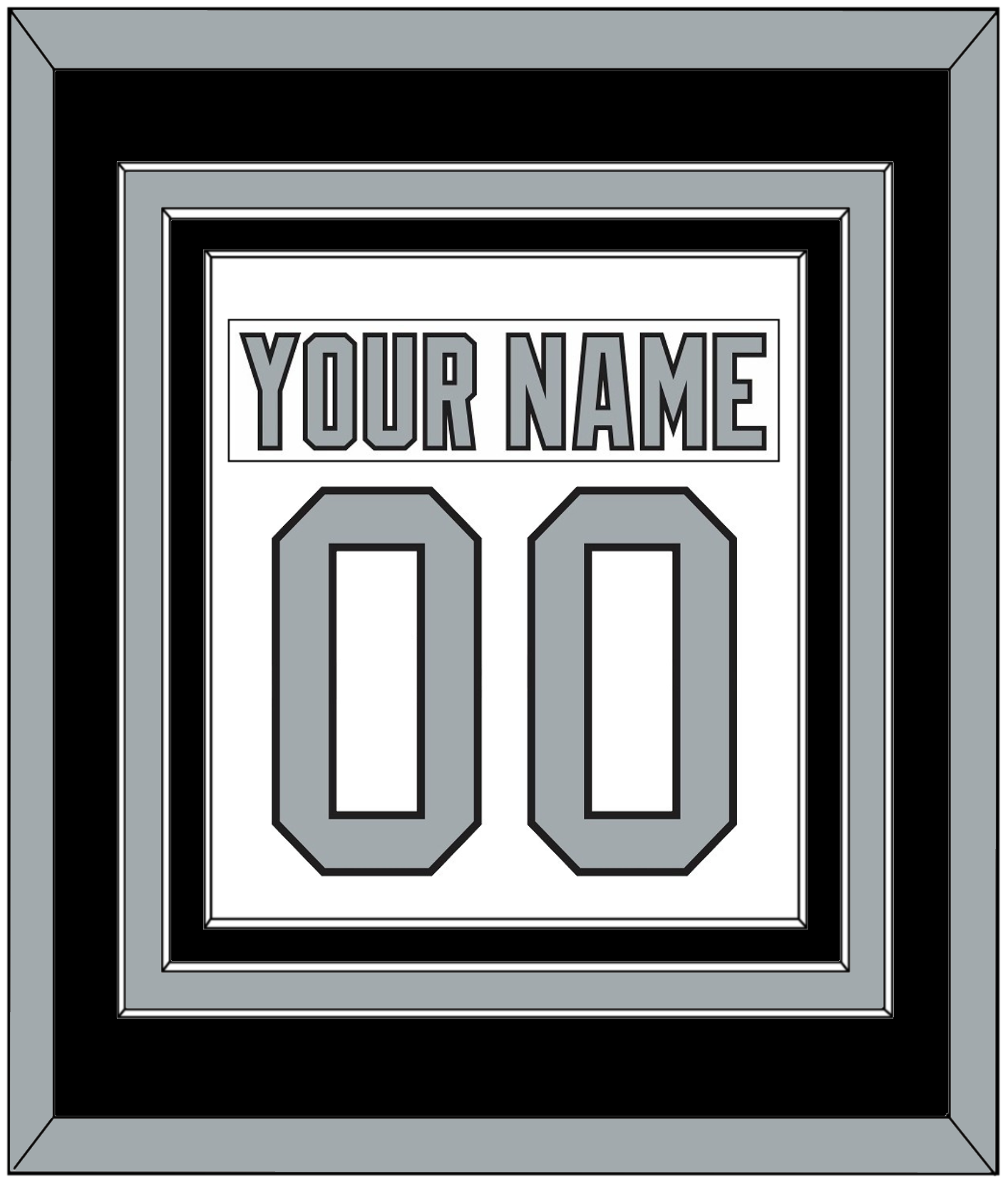 Los Angeles Nameplate & Number (Back) Combined - Home White (1988-1991) - Premier Tier 2
