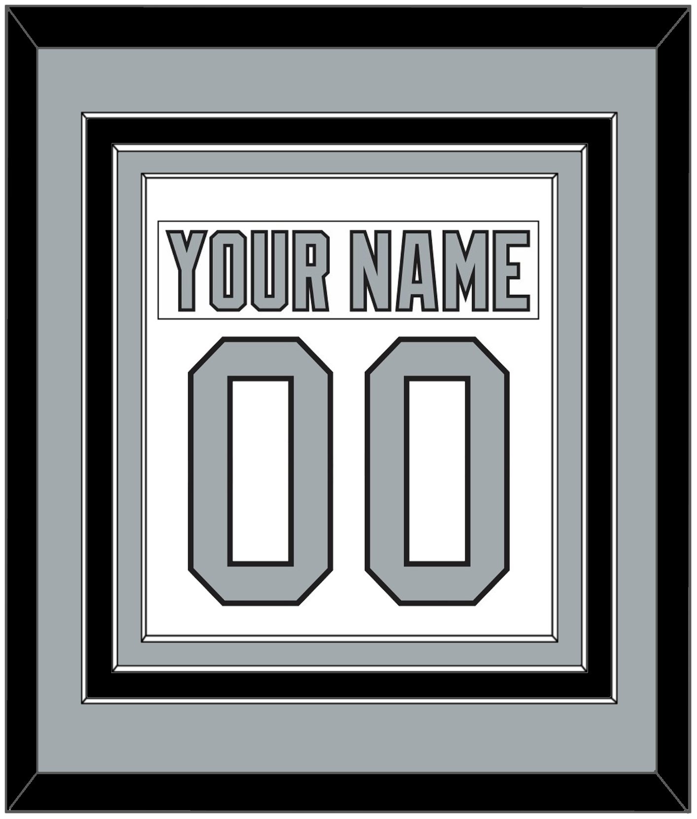 Los Angeles Nameplate & Number (Back) Combined - Home White (1988-1991) - Premier Tier 3