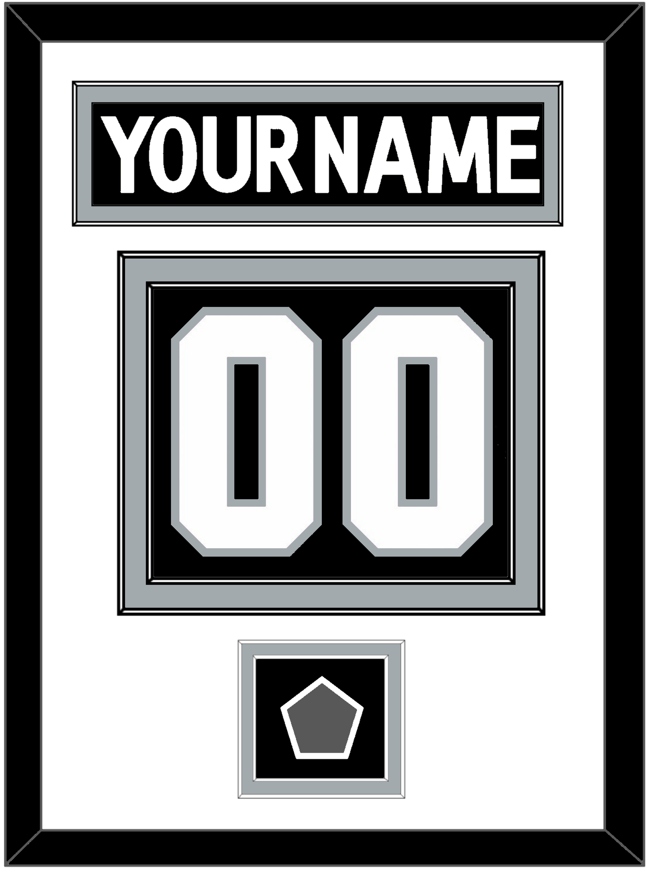 Los Angeles Nameplate & Number (Back) With Stanley Cup Champions Patch - Home Black (2011-2017) - Signature Tier 1