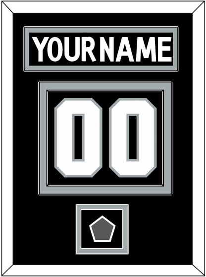 Los Angeles Nameplate & Number (Back) With Stanley Cup Champions Patch - Home Black (2011-2017) - Signature Tier 2