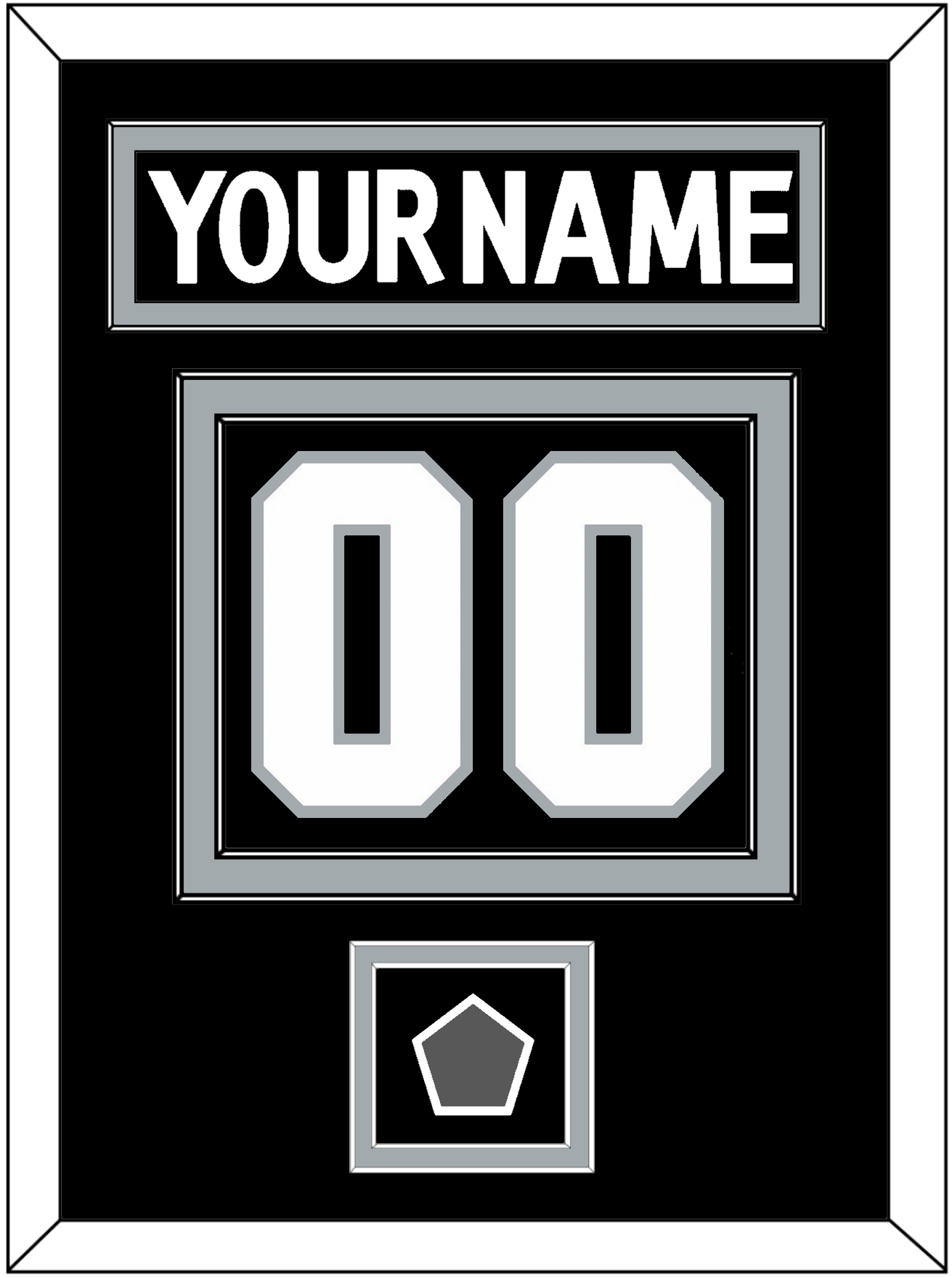 Los Angeles Nameplate & Number (Back) With Stanley Cup Finals Patch - Home Black (2011-2017) - Signature Tier 2