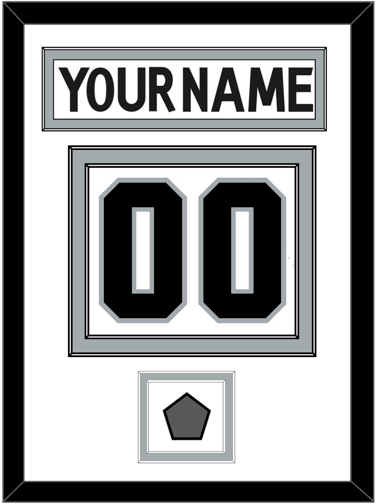 Los Angeles Nameplate & Number (Back) With Stanley Cup Champions Patch - Road White (2011-2017) - Signature Tier 1