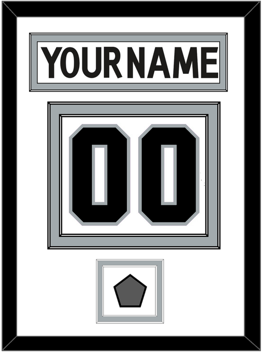 Los Angeles Nameplate & Number (Back) With Stanley Cup Champions Patch - Road White (2011-2017) - Signature Tier 1