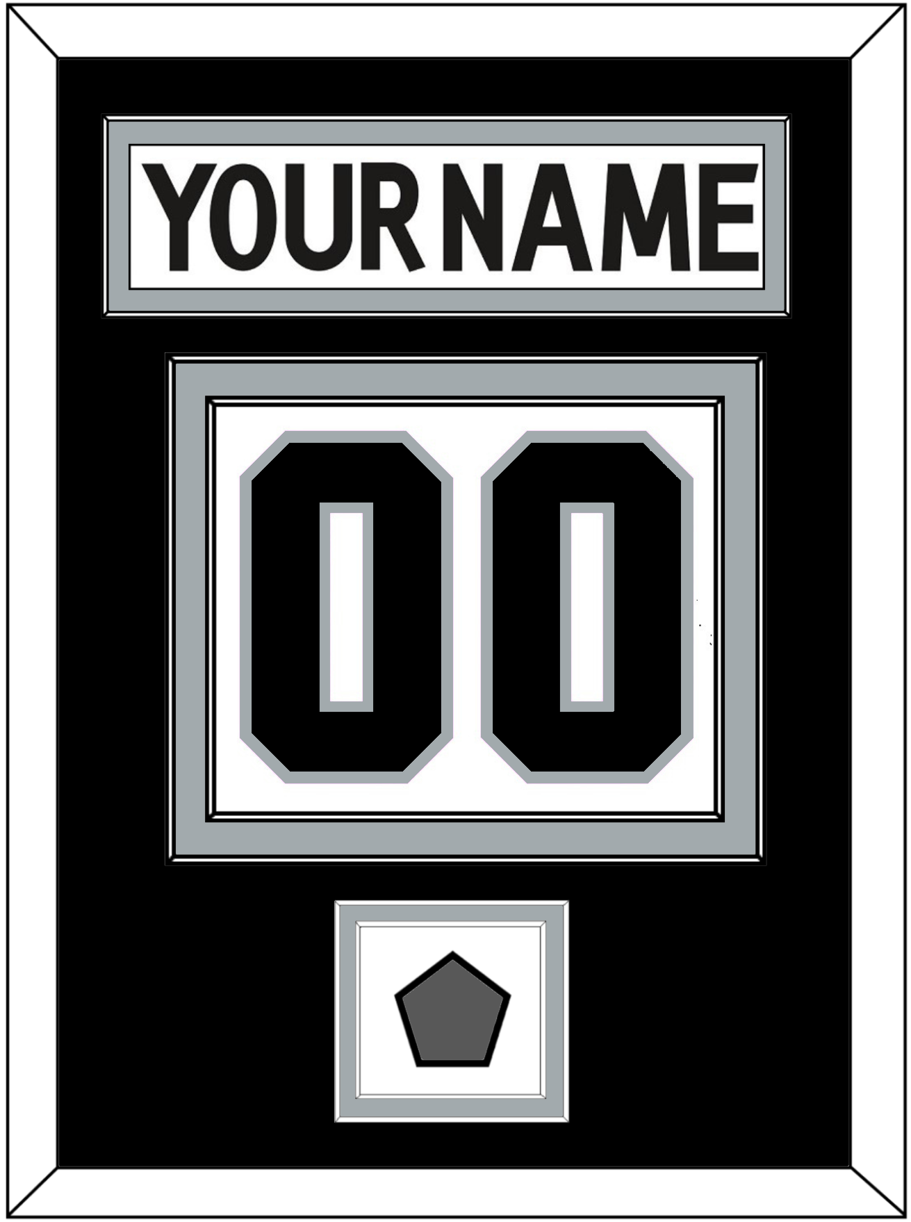 Los Angeles Nameplate & Number (Back) With Stanley Cup Champions Patch - Road White (2011-2017) - Signature Tier 3