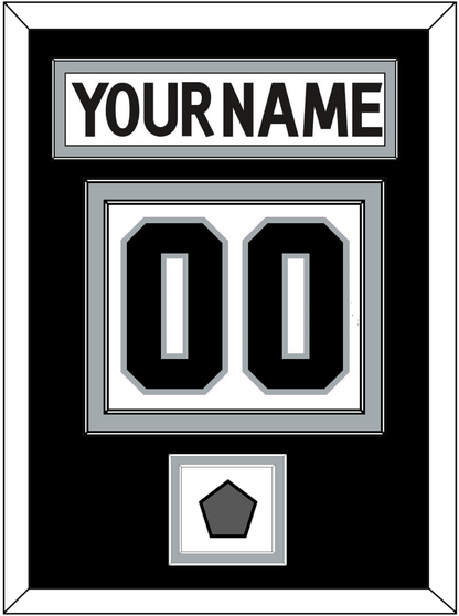 Los Angeles Nameplate & Number (Back) With Stanley Cup Champions Patch - Road White (2011-2017) - Signature Tier 3