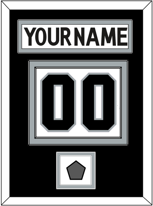 Los Angeles Nameplate & Number (Back) With Stanley Cup Champions Patch - Road White (2011-2017) - Signature Tier 3