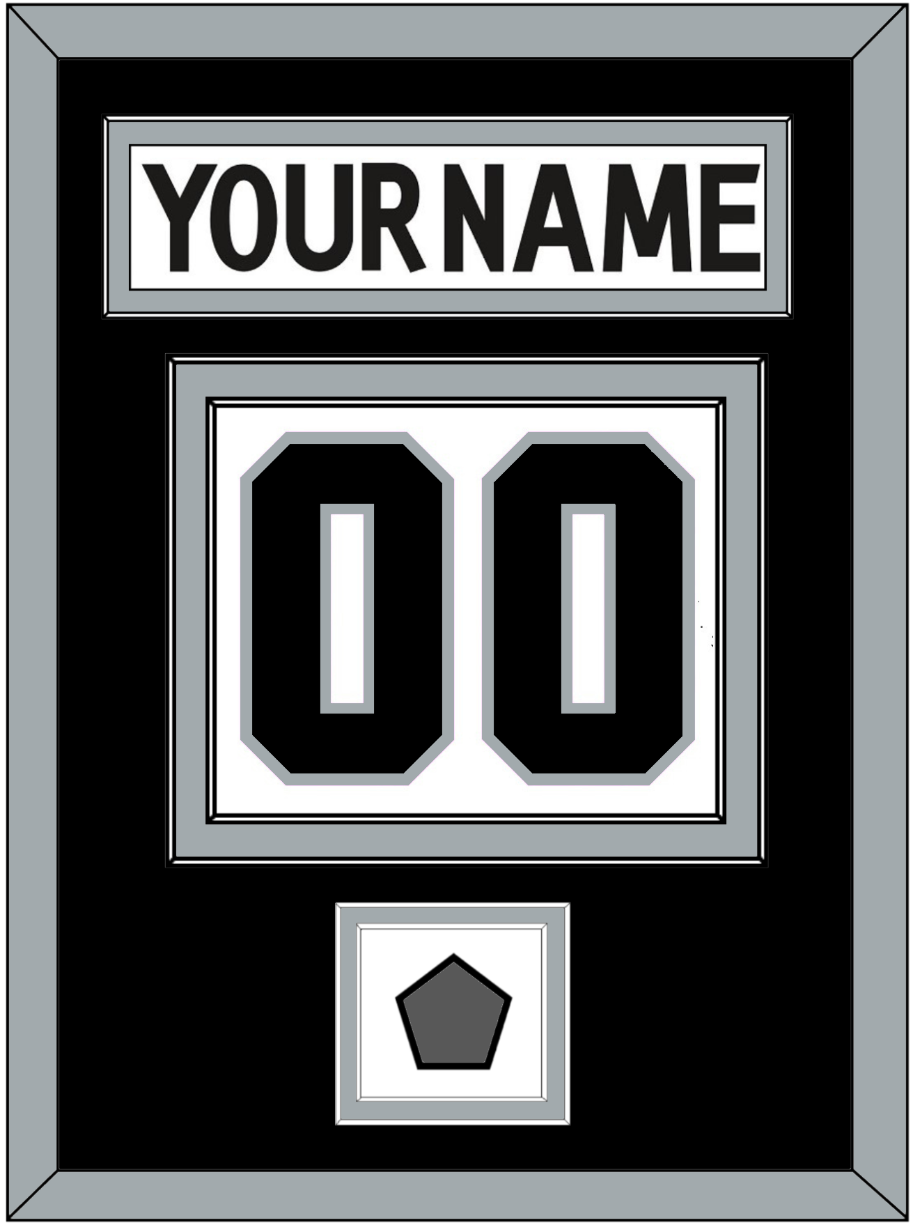 Los Angeles Nameplate & Number (Back) With Stanley Cup Champions Patch - Road White (2011-2017) - Signature Tier 3