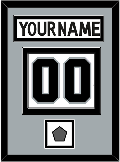 Los Angeles Nameplate & Number (Back) With Stanley Cup Champions Patch - Road White (2011-2017) - Signature Tier 4