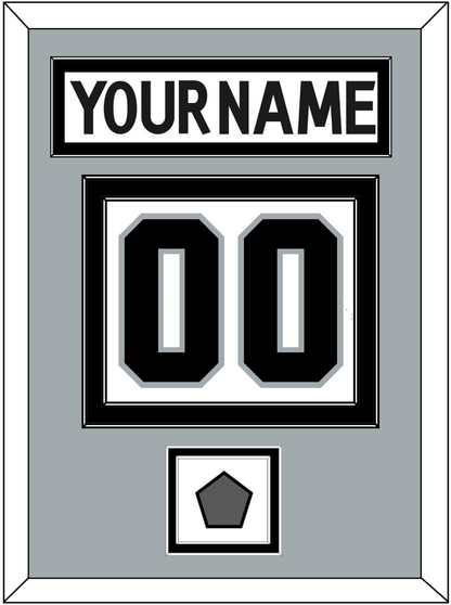 Los Angeles Nameplate & Number (Back) With Stanley Cup Finals Patch - Road White (2011-2017) - Signature Tier 4