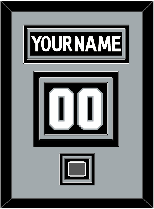 Los Angeles Nameplate & Number (Back) With Stanley Cup Champions Patch - Home Black (2011-2017) - Premier Tier 3