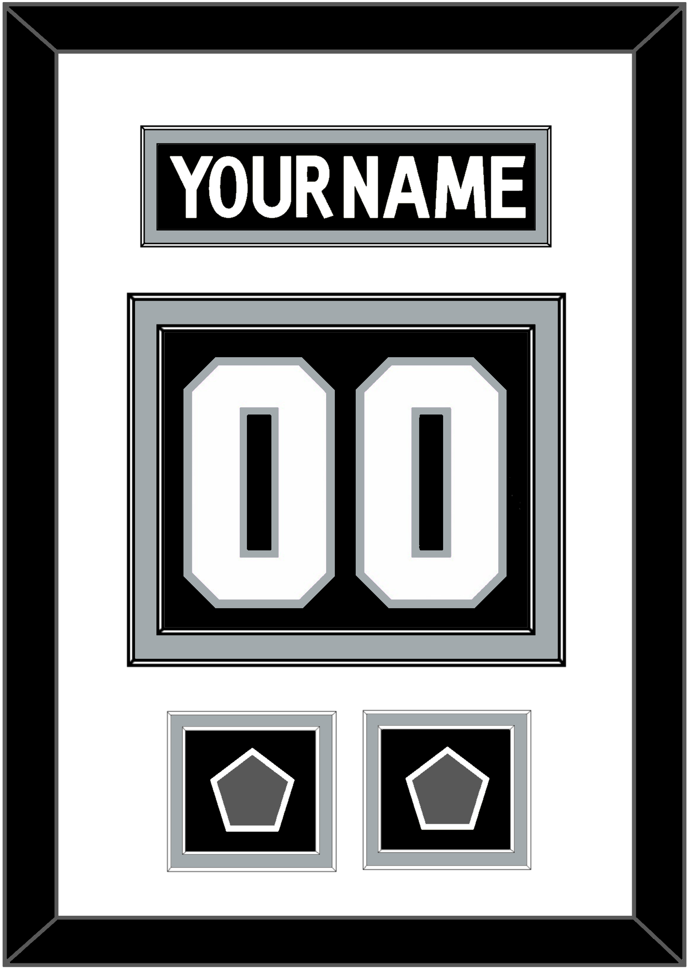 Los Angeles Nameplate & Number (Back) With 2 Stanley Cup Champions Patches - Home Black (2011-2017) - Signature Tier 1