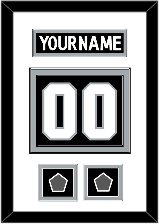 Los Angeles Nameplate & Number (Back) With 2 Stanley Cup Champions Patches - Home Black (2011-2017) - Signature Tier 1