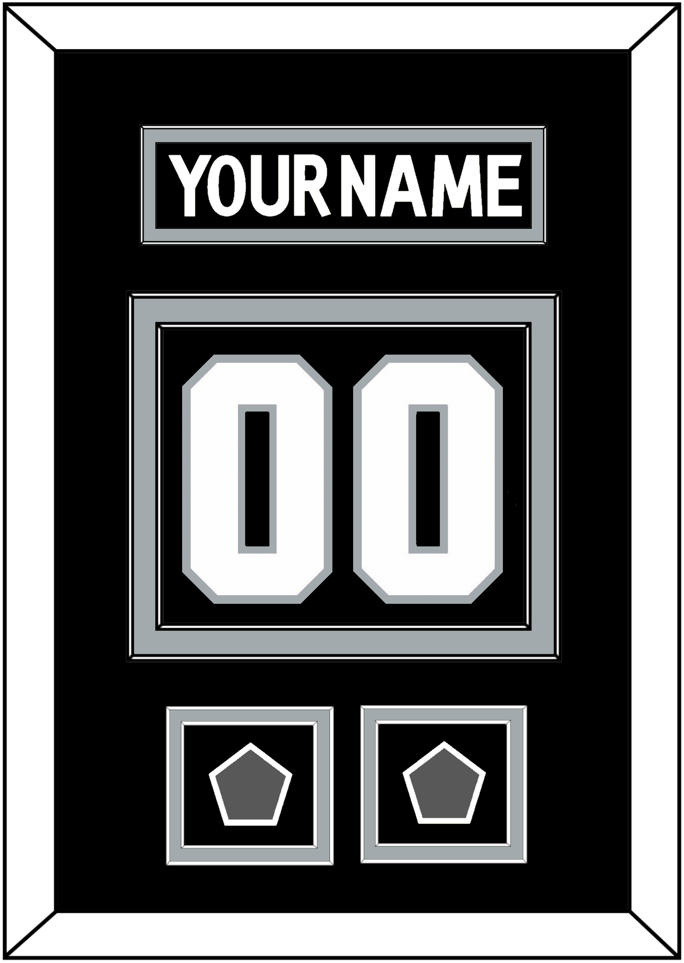 Los Angeles Nameplate & Number (Back) With 2 Stanley Cup Finals Patches - Home Black (2011-2017) - Signature Tier 2