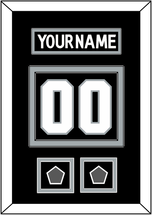 Los Angeles Nameplate & Number (Back) With 2 Stanley Cup Finals Patches - Home Black (2011-2017) - Signature Tier 2