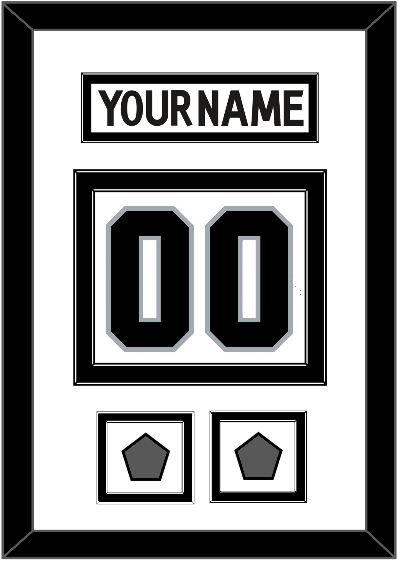 Los Angeles Nameplate & Number (Back) With 2 Stanley Cup Champions Patches - Road White (2011-2017) - Signature Tier 2