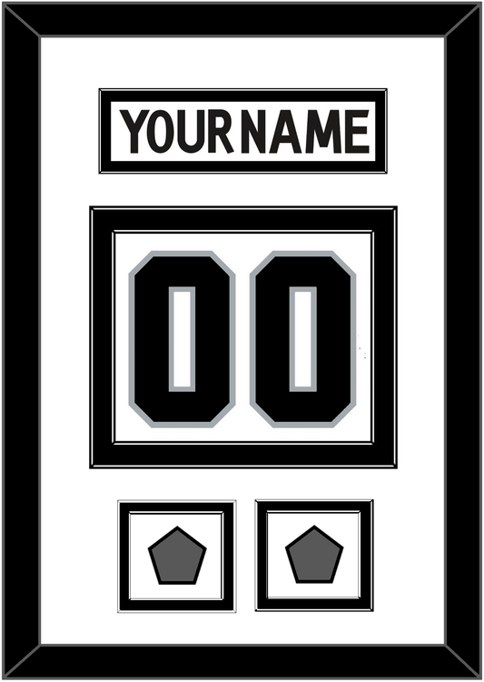 Los Angeles Nameplate & Number (Back) With 2 Stanley Cup Champions Patches - Road White (2011-2017) - Signature Tier 2