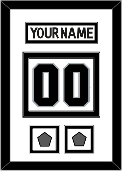 Los Angeles Nameplate & Number (Back) With 2 Stanley Cup Finals Patches - Road White (2011-2017) - Signature Tier 2