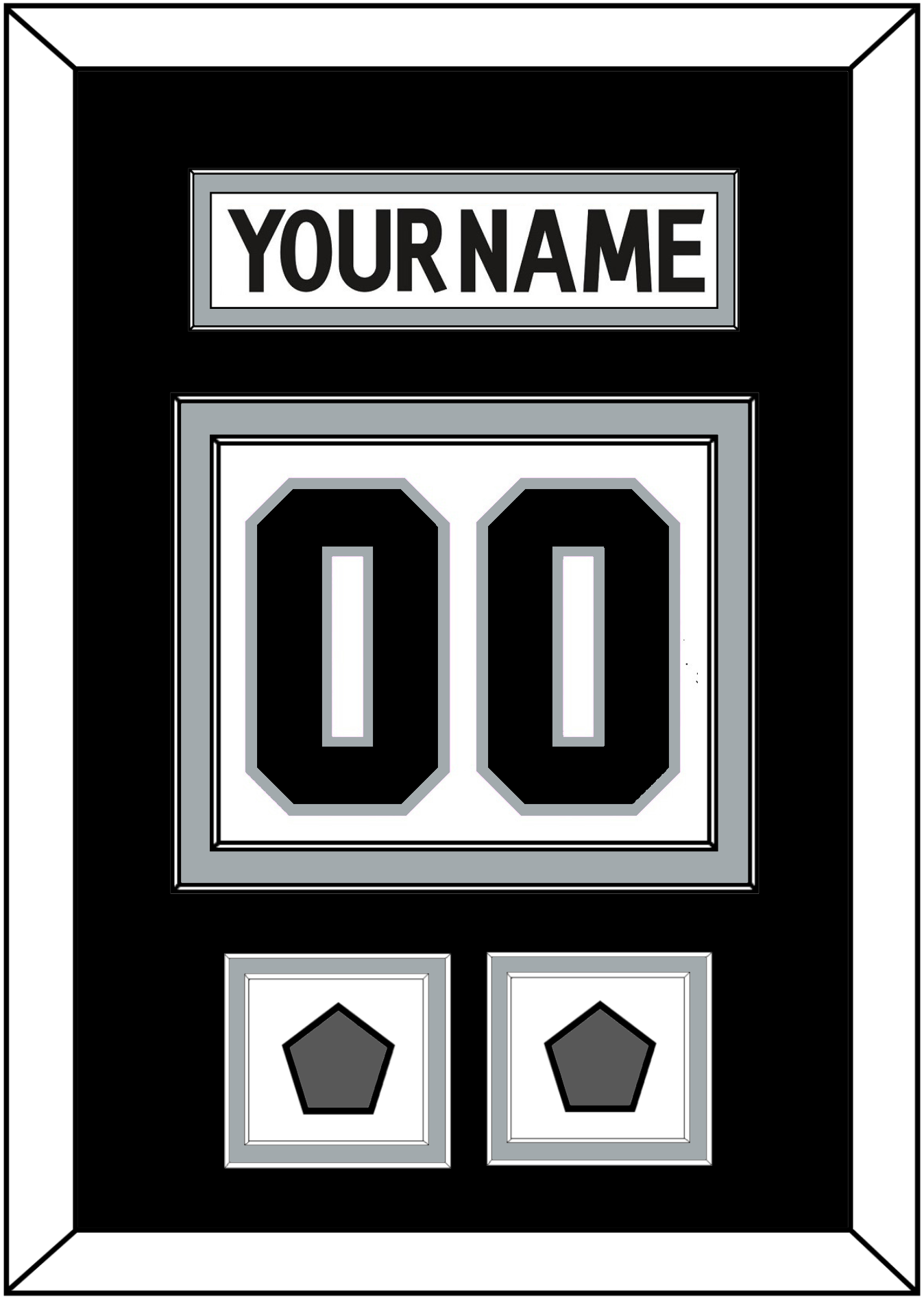 Los Angeles Nameplate & Number (Back) With 2 Stanley Cup Champions Patches - Road White (2011-2017) - Signature Tier 3