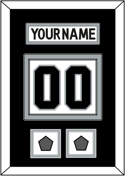 Los Angeles Nameplate & Number (Back) With 2 Stanley Cup Finals Patches - Road White (2011-2017) - Signature Tier 3