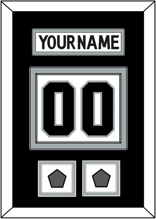 Los Angeles Nameplate & Number (Back) With 2 Stanley Cup Finals Patches - Road White (2011-2017) - Signature Tier 3