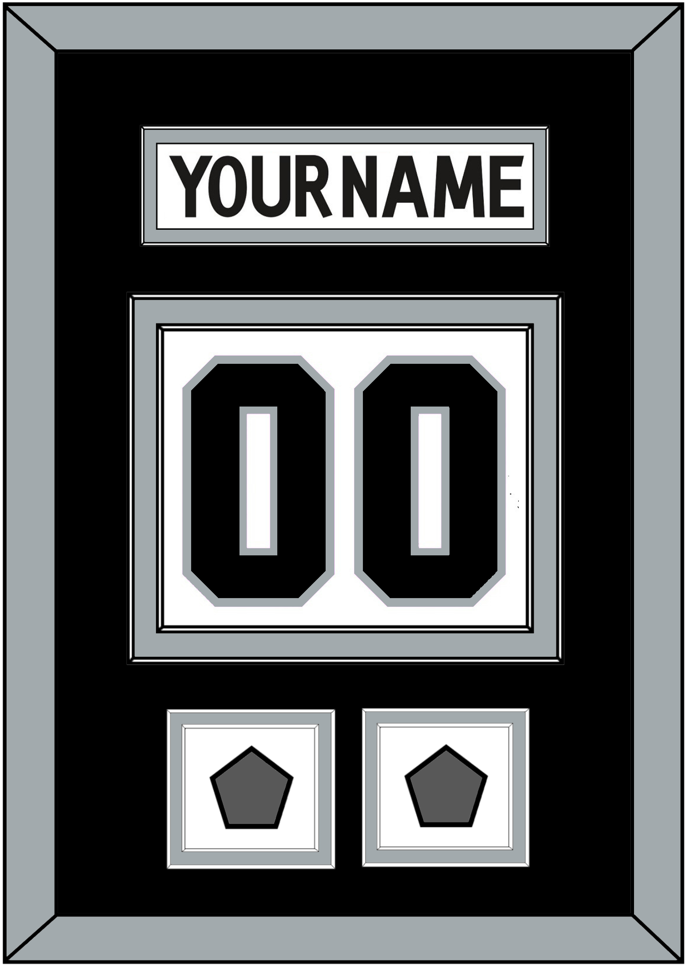 Los Angeles Nameplate & Number (Back) With 2 Stanley Cup Champions Patches - Road White (2011-2017) - Signature Tier 3