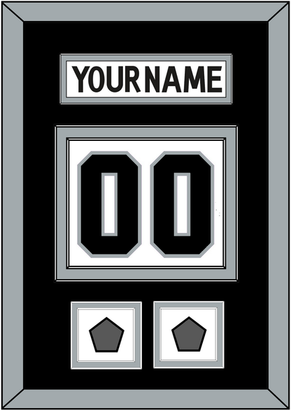 Los Angeles Nameplate & Number (Back) With 2 Stanley Cup Champions Patches - Road White (2011-2017) - Signature Tier 3