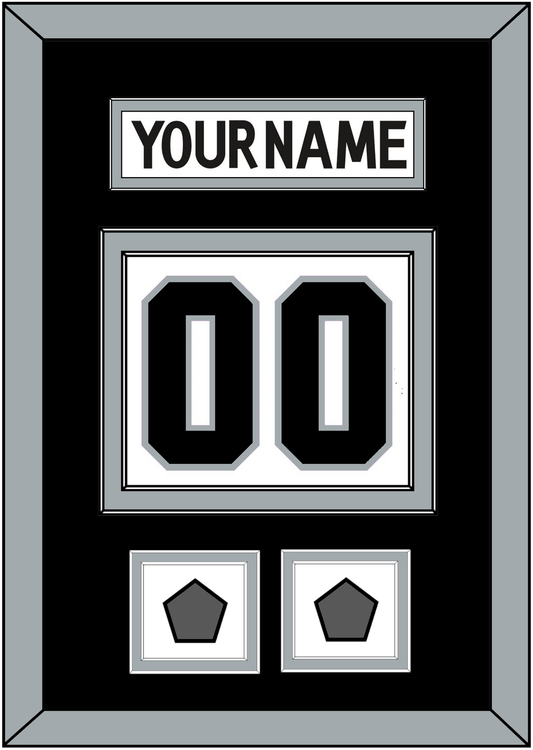 Los Angeles Nameplate & Number (Back) With 2 Stanley Cup Champions Patches - Road White (2011-2017) - Signature Tier 3