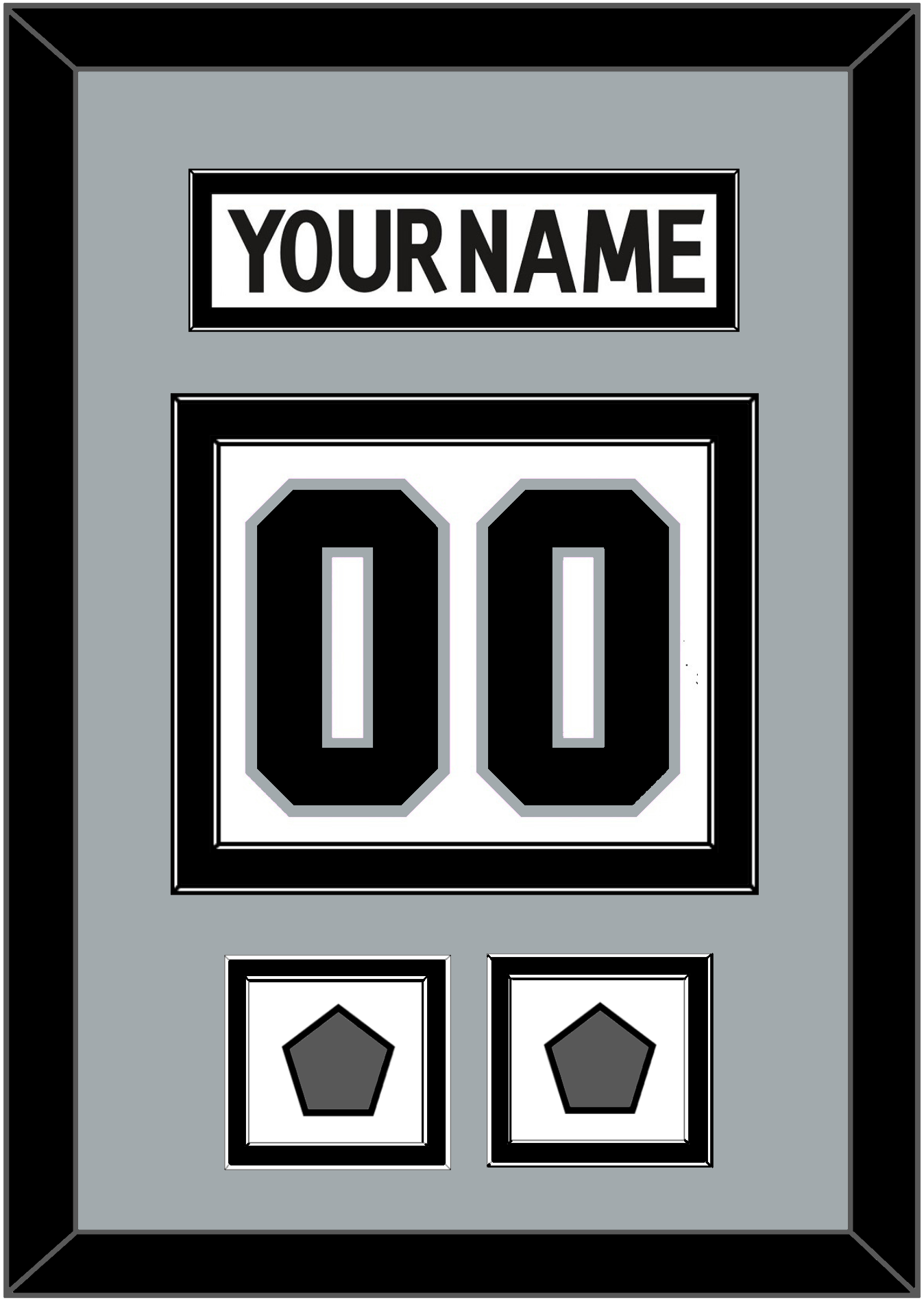 Los Angeles Nameplate & Number (Back) With 2 Stanley Cup Champions Patches - Road White (2011-2017) - Signature Tier 4