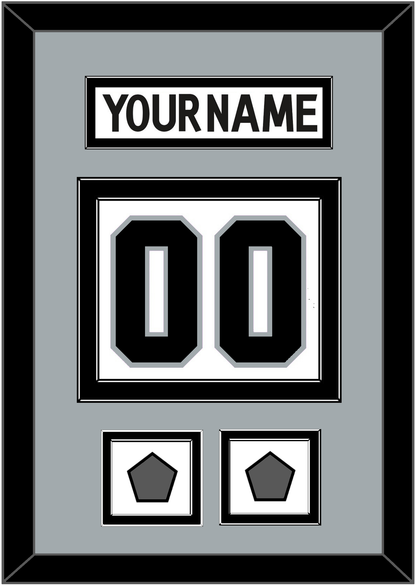 Los Angeles Nameplate & Number (Back) With 2 Stanley Cup Champions Patches - Road White (2011-2017) - Signature Tier 4