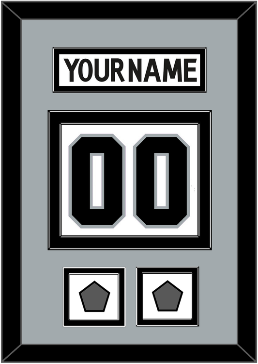 Los Angeles Nameplate & Number (Back) With 2 Stanley Cup Champions Patches - Road White (2011-2017) - Signature Tier 4