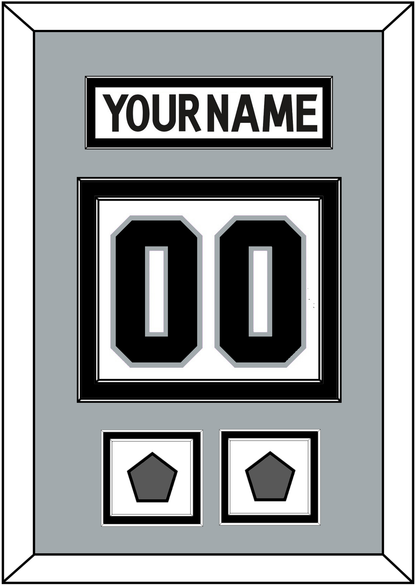 Los Angeles Nameplate & Number (Back) With 2 Stanley Cup Finals Patches - Road White (2011-2017) - Signature Tier 4