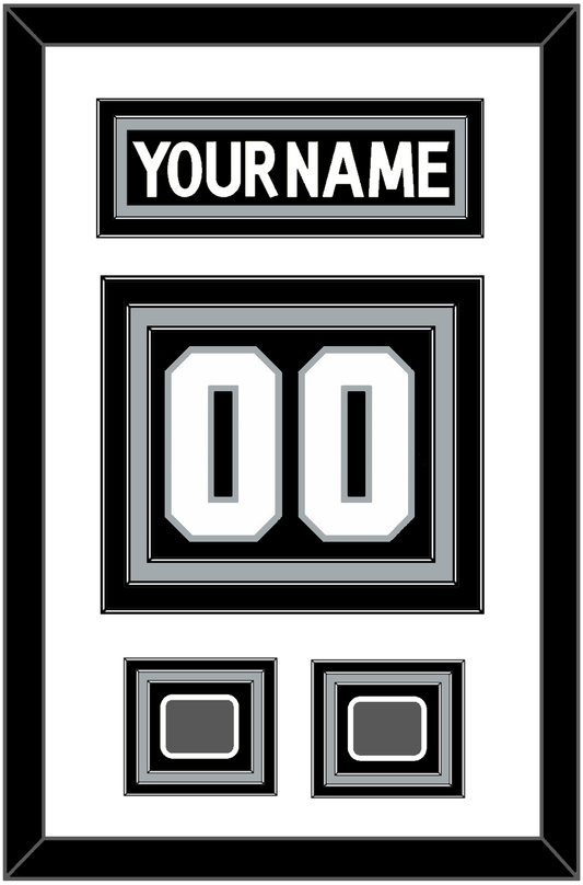 Los Angeles Nameplate & Number (Back) With 2 Stanley Cup Champions Patches - Home Black (2011-2017) - Premier Tier 1