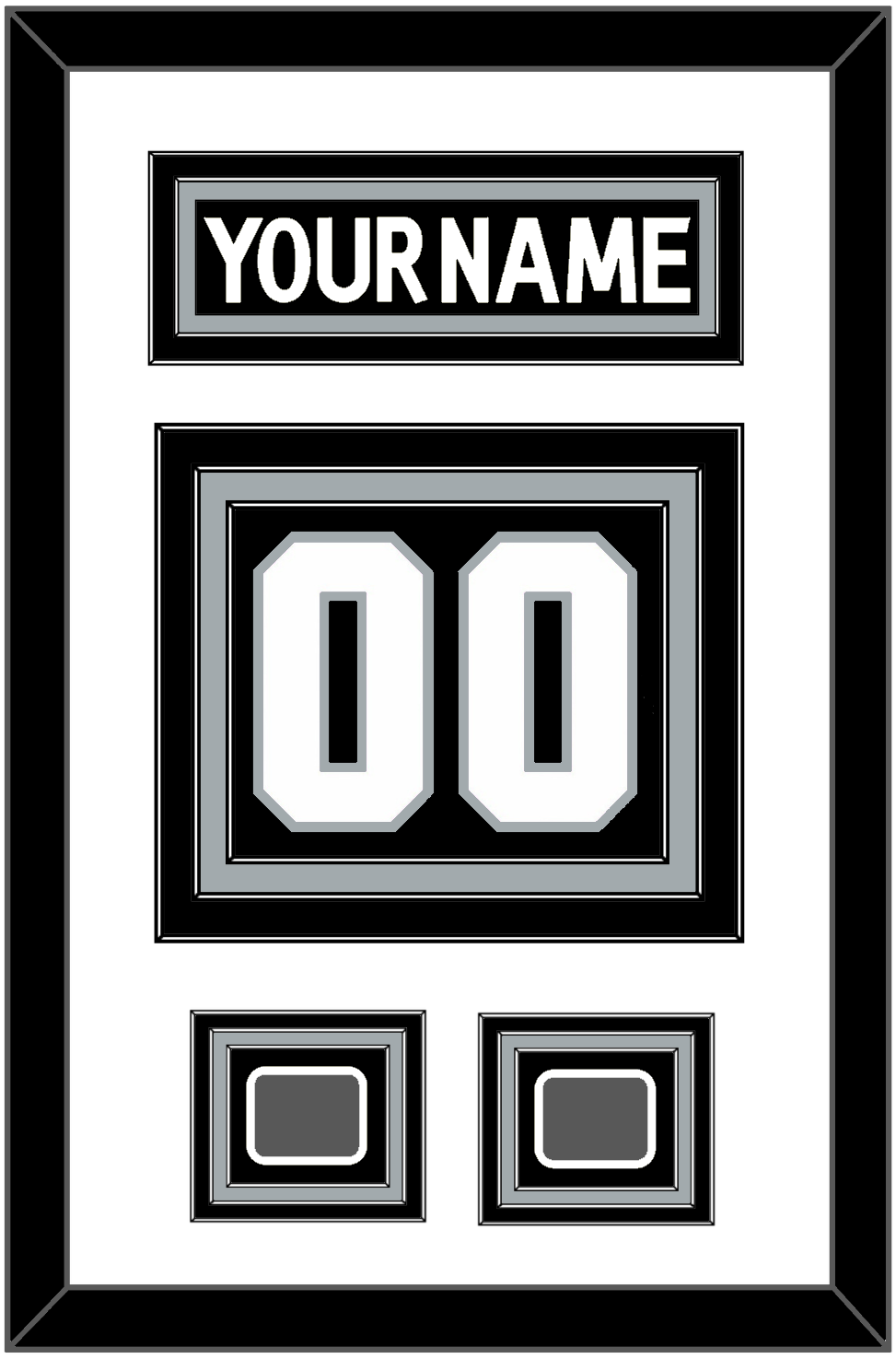 Los Angeles Nameplate & Number (Back) With 2 Stanley Cup Finals Patches - Home Black (2011-2017) - Premier Tier 1