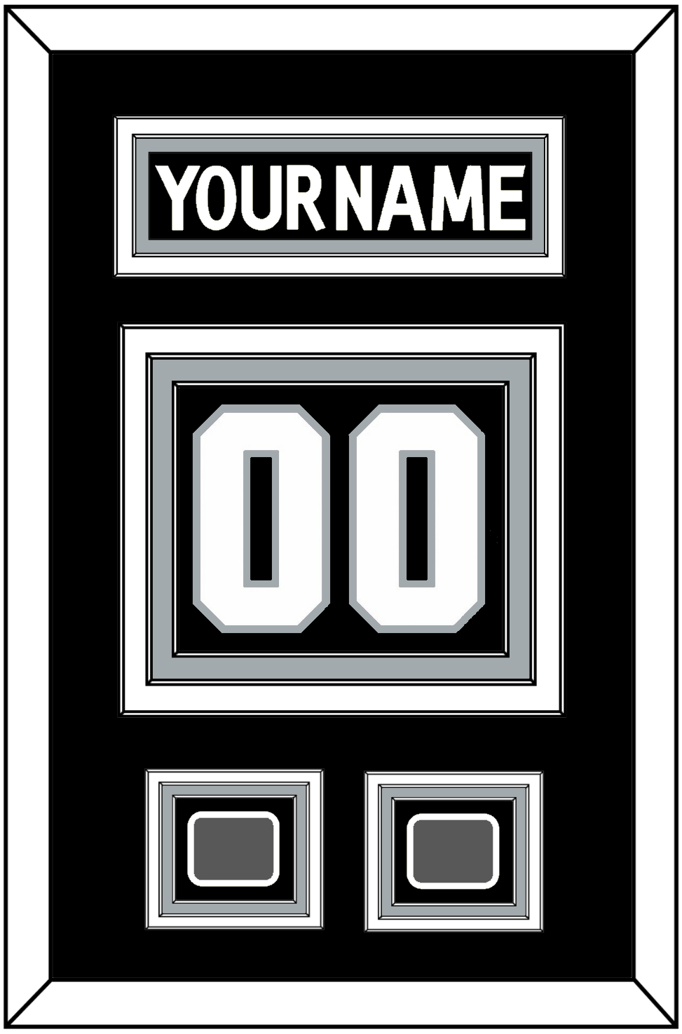 Los Angeles Nameplate & Number (Back) With 2 Stanley Cup Champions Patches - Home Black (2011-2017) - Premier Tier 2